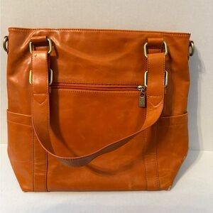Elegant Orange Leather Tote